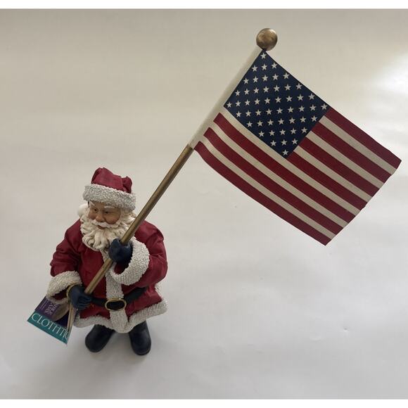 Vtg Possible Dreams Clothtique 2001 God Bless America Patriotic Santa 713509 - Picture 3 of 12